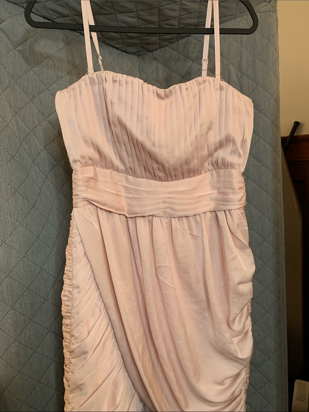 H&M Blush Pink Pleated Strap Prom Dress